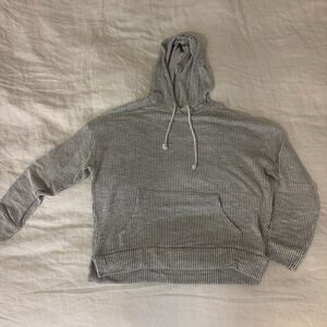 Gray Striped Hoodie